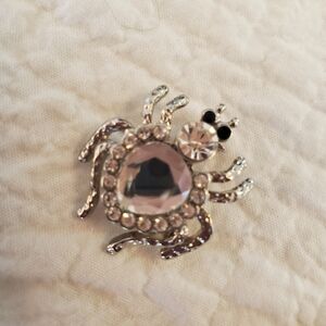 Sparkling Spider Bug Insect Gem Brooch Pin